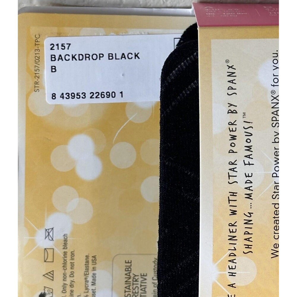 Spanx Star Power Center Stage Diamond Daze Shaping Tights Size B New Box Black - Picture 3 of 4